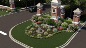 HOA entrance circle plantings