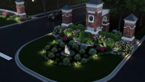 HOA entrance landscape lighting