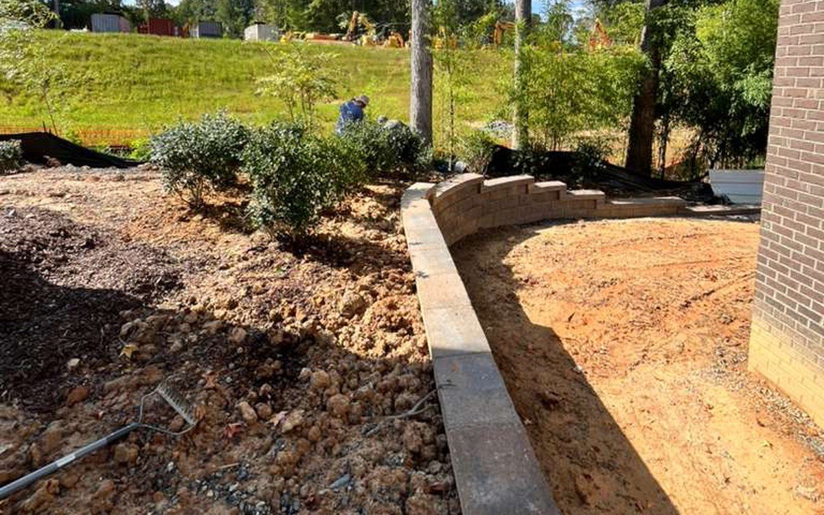 Retaining wall and landscape install