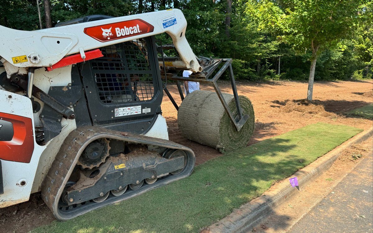 Sod installation with skid steer