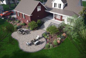 Paver patio and landscaping